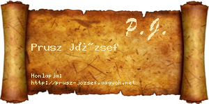 Prusz József névjegykártya